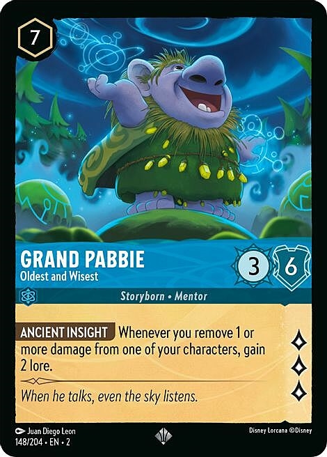 Grand Pabbie - Oldest and Wisest (Super Rare) - Rise of the Floodborn 148/204 - Disney Locarcana